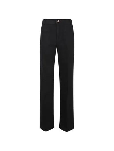 Victoria Beckham Alina Logo-patch Jeans In Black