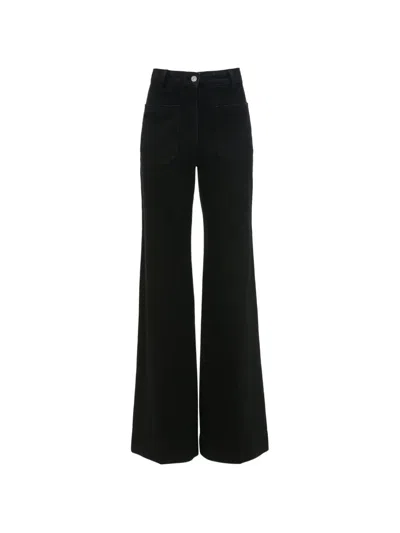 Victoria Beckham Alina Patch-pocket Jeans In Black