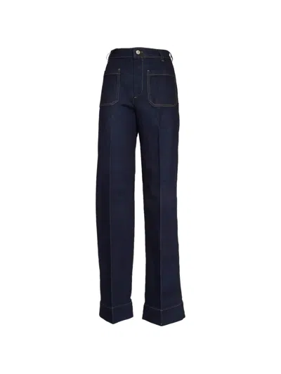 Victoria Beckham Alina Patch-pocket Jeans In Blue
