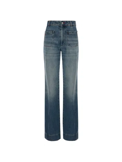 Victoria Beckham Alina Patch-pocket Jeans In Blue