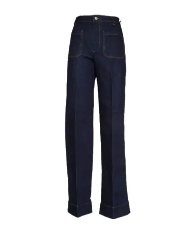 Victoria Beckham Alina Patch-pocket Jeans In Blue