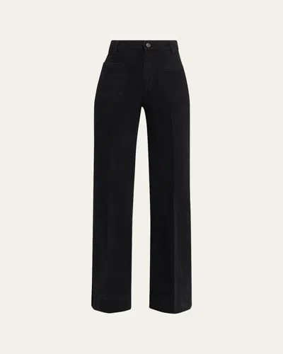 Victoria Beckham Alina Patch-pocket Straight-leg Jeans In Black
