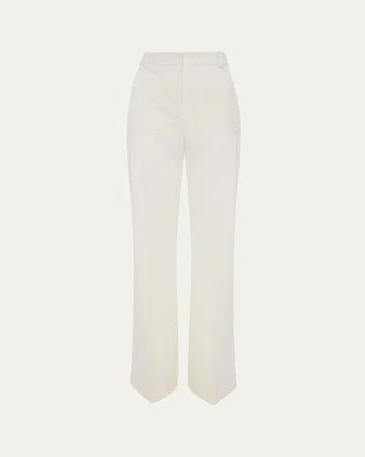 Victoria Beckham Alina Patch-pocket Wide-leg Trousers In White