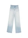 Victoria Beckham Patch-pocket Straight Leg Jeans In Blue