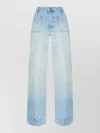 Victoria Beckham Alina Regular Fit Denim Trousers Five Pockets In Blue