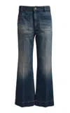Victoria Beckham Alina Rigid Cropped Flared-leg Jeans In Dark Wash