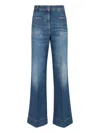 Victoria Beckham High Rise Wide Leg Alina Jeans In Washed Blue In Blue