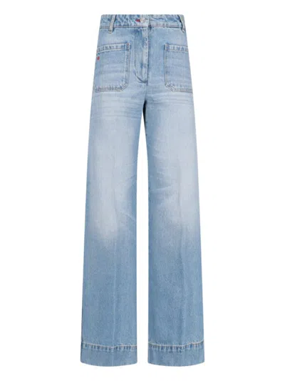 Victoria Beckham Alina" Straight Leg Jeans - Light Blue