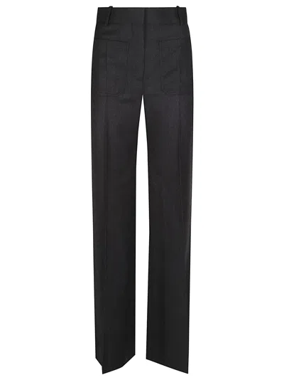 Victoria Beckham Alina Straight-leg Tailored Wool Formal Pants In Black