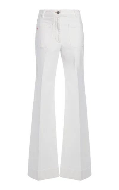 Victoria Beckham Alina Stretch High Rise Straight Leg Jeans In White