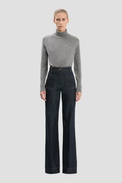 Victoria Beckham Alina Stretch Jean In Indigo Rinse In Gray