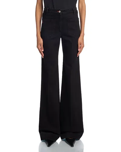 Victoria Beckham Alina Stretch Jeans In Washed Black
