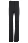 Victoria Beckham Pinstripe Wide Leg Trouser With Belt Loops In Black