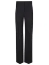Victoria Beckham Pinstripe Wide Leg Trouser With Belt Loops In Black