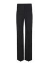 Victoria Beckham Pinstripe Wide Leg Trouser With Belt Loops In Black