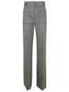 Victoria Beckham Wide Leg Trousers With Pockets And Loops In Green