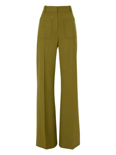 Victoria Beckham Alina Trousers In Green