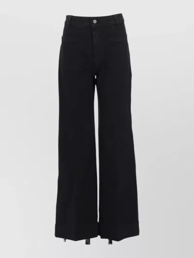 Victoria Beckham Alina Wide Leg Jeans Belt Loops Pockets In Black