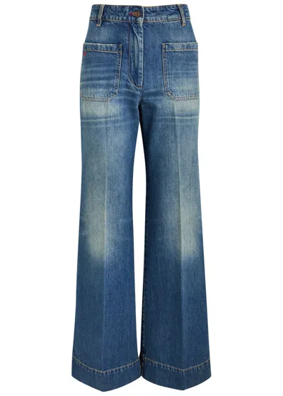 Victoria Beckham Alina Wide-leg Jeans In Indigo