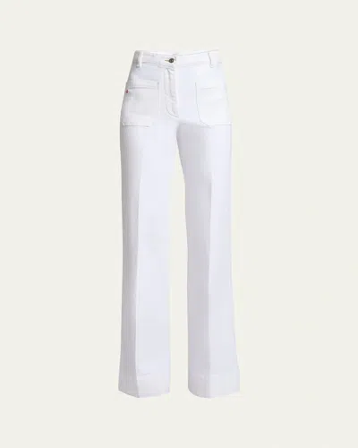 Victoria Beckham Alina Wide Leg Regular Jeans, White