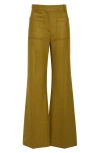 Victoria Beckham Alina High-rise Wool Suiting Wide-leg Pants In Willow
