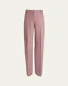 Victoria Beckham Alina Wide Leg Wool-blend Trousers In Pink