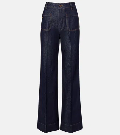 Victoria Beckham Alina Wide-leg Jeans In Blue