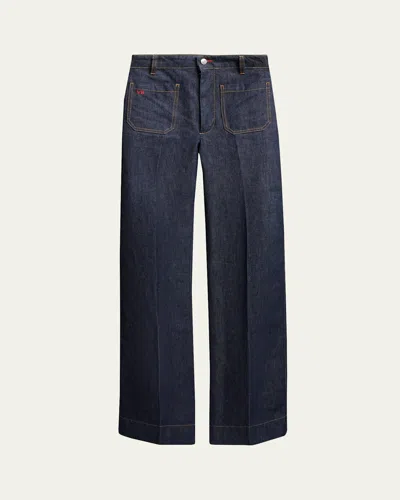 Victoria Beckham Alina Wide-leg Jeans In Blue
