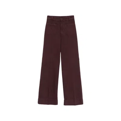 Victoria Beckham Alina Wide-leg Jeans In Burgundy