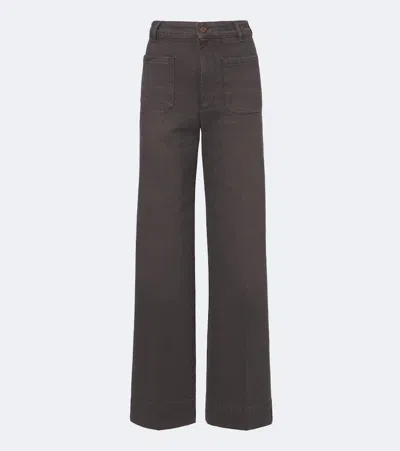 Victoria Beckham Denim High-rise Wide-leg Jeans In Multi