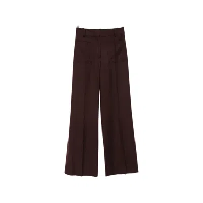 Victoria Beckham Alina Wide-leg Trousers In Brown