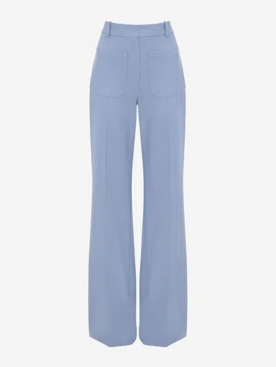 Victoria Beckham High-waisted Casual Pants In Blue