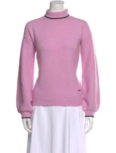 Pre-owned Victoria Beckham Alpaca Turtleneck Sweater In Pink