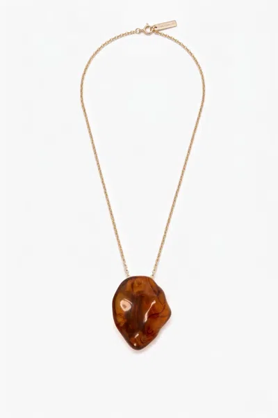 Victoria Beckham Ambra Pendant Necklace In Brown