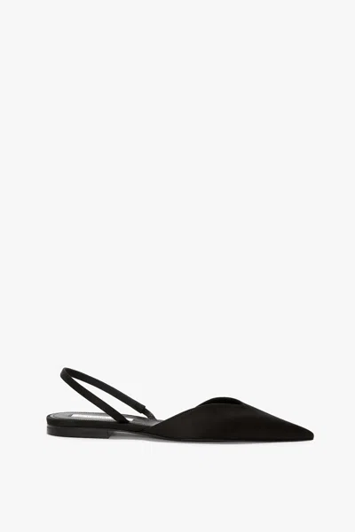 Victoria Beckham Angle Halter Back Flat In Black Satin