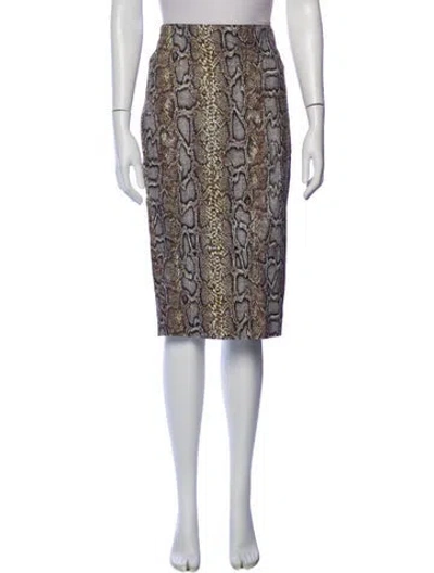 Pre-owned Victoria Beckham Animal Print Knee-length Skirt In Neutral