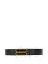 Victoria Beckham Animal-print Logo-buckle Belt In Black