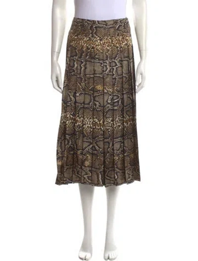Pre-owned Victoria Beckham Animal Print Midi Length Skirt In Neutral