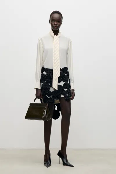 Victoria Beckham Applique Skirt In Black