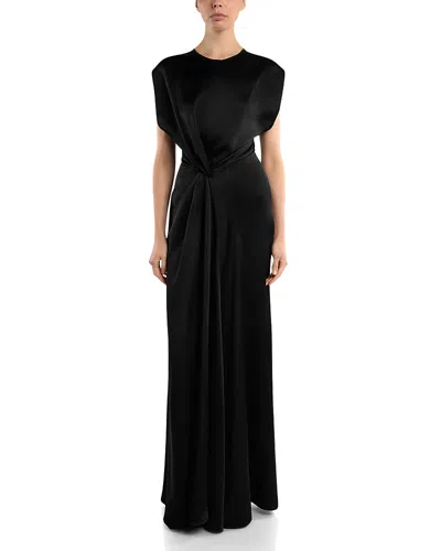 Victoria Beckham Aria Draped Gown In Black