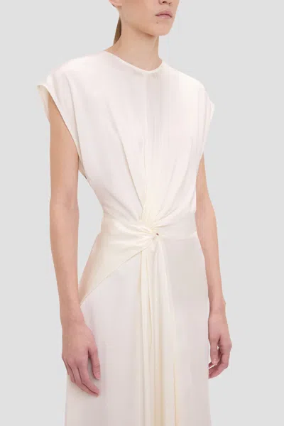 Victoria Beckham Aria Midi Dress In Ivory In White