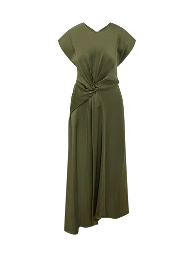Victoria Beckham Aria Midi Dress In Marsh Green