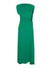 Victoria Beckham Asymmetric Draped Stretch-crepe Midi Dress