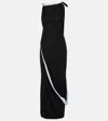 Victoria Beckham Asymmetric Draped Jersey Midi Dress In Black