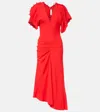 Victoria Beckham Asymmetric Draped Maxi Dress In Orange