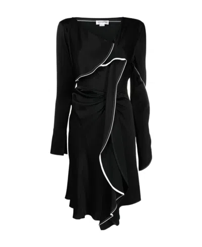 VICTORIA BECKHAM VICTORIA BECKHAM GATHERED DETAILED ASYMMETRIC MIDI DRESS