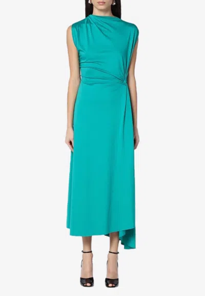 VICTORIA BECKHAM ASYMMETRIC DRAPED MIDI DRESS