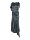 Victoria Beckham Asymmetric Draped Satin Midi Dress