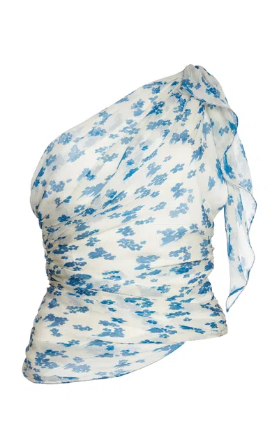 VICTORIA BECKHAM ASYMMETRIC DRAPED SILK TOP