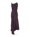 Victoria Beckham Asymmetric Dress In Fig